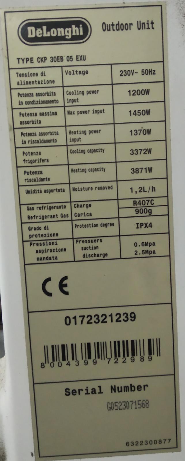 Turbina para Split delonghi modelo CKP 30EB 05 INU