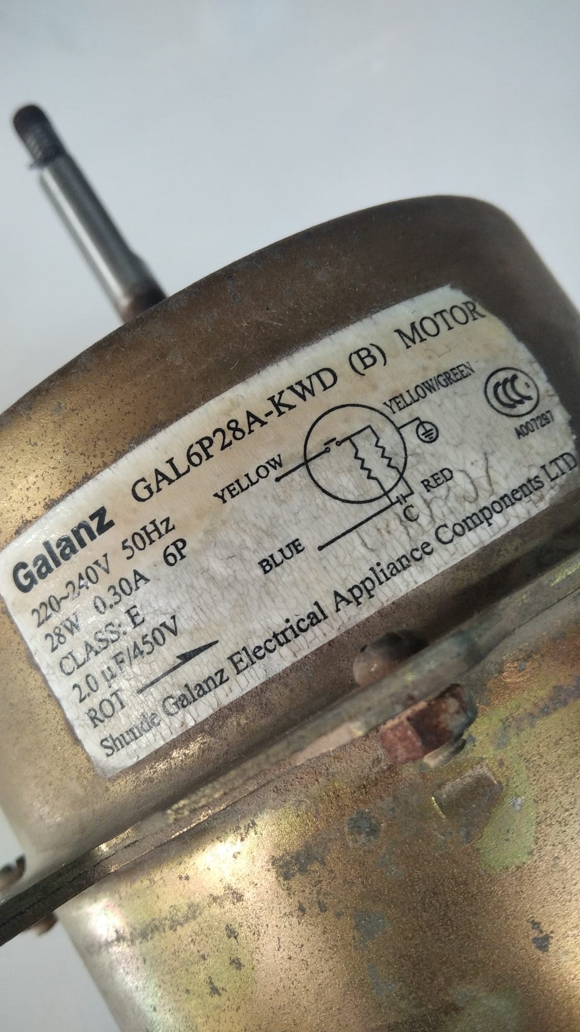 Motor de Ventilador Unidad Exterior Ref. GAL6P28-KWD - Imagen 2