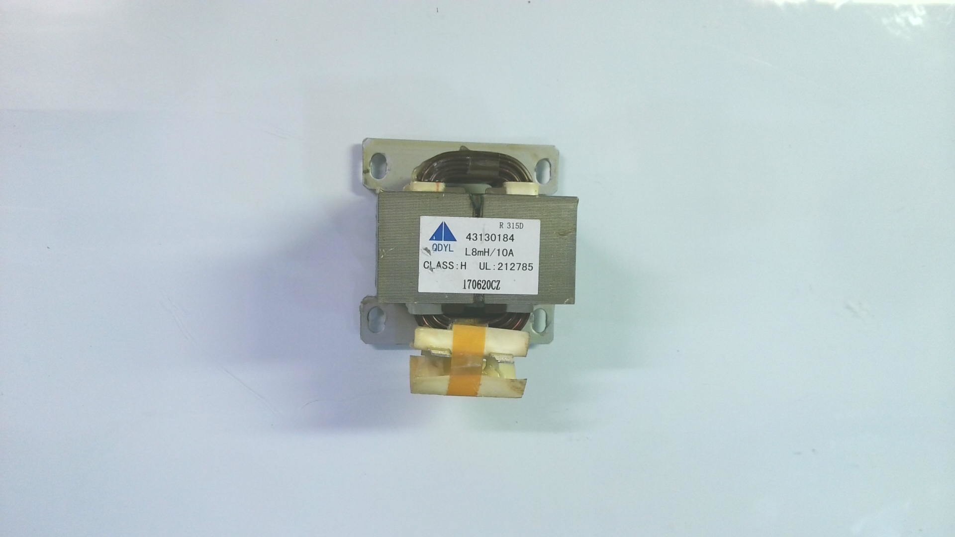 Transformador 43130184 / L8MH/10A / CLASS: H UL:212785 / 170620CZ VI 04