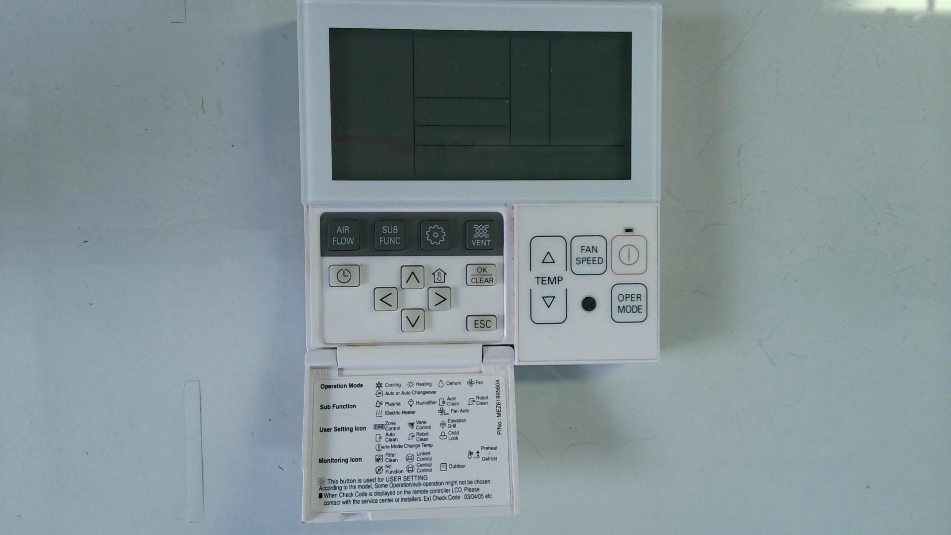 MANDO DE PARED / TERMOSTATO LG MEZ61995604 PREMTB001 150212 BL 00034 MDT04 - Imagen 2