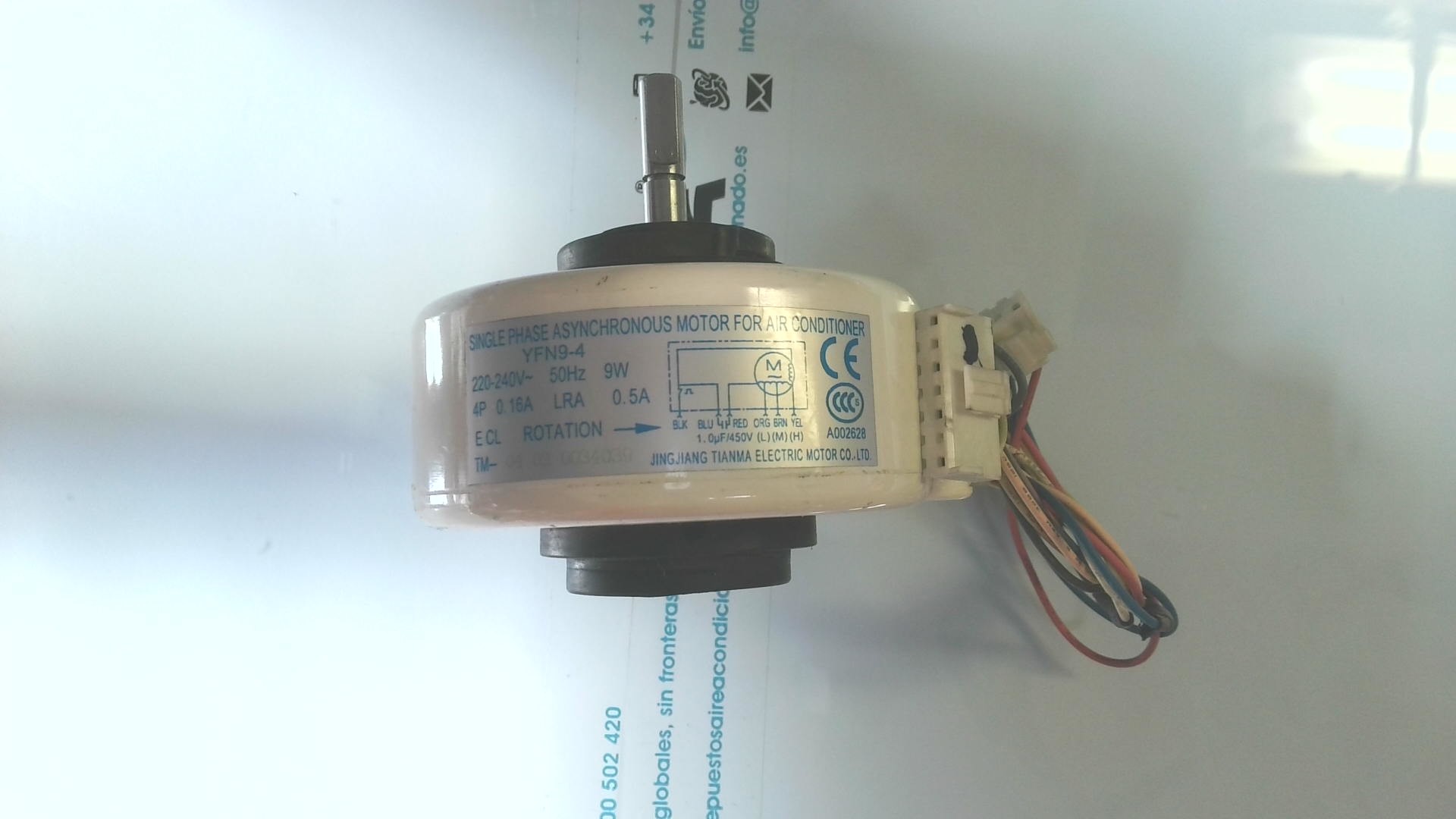 MOTOR PARA UNIDAD INTERIOR MOTOR DE VENTILADOR YFN9-4 TM-04 02 0034039 MOT14